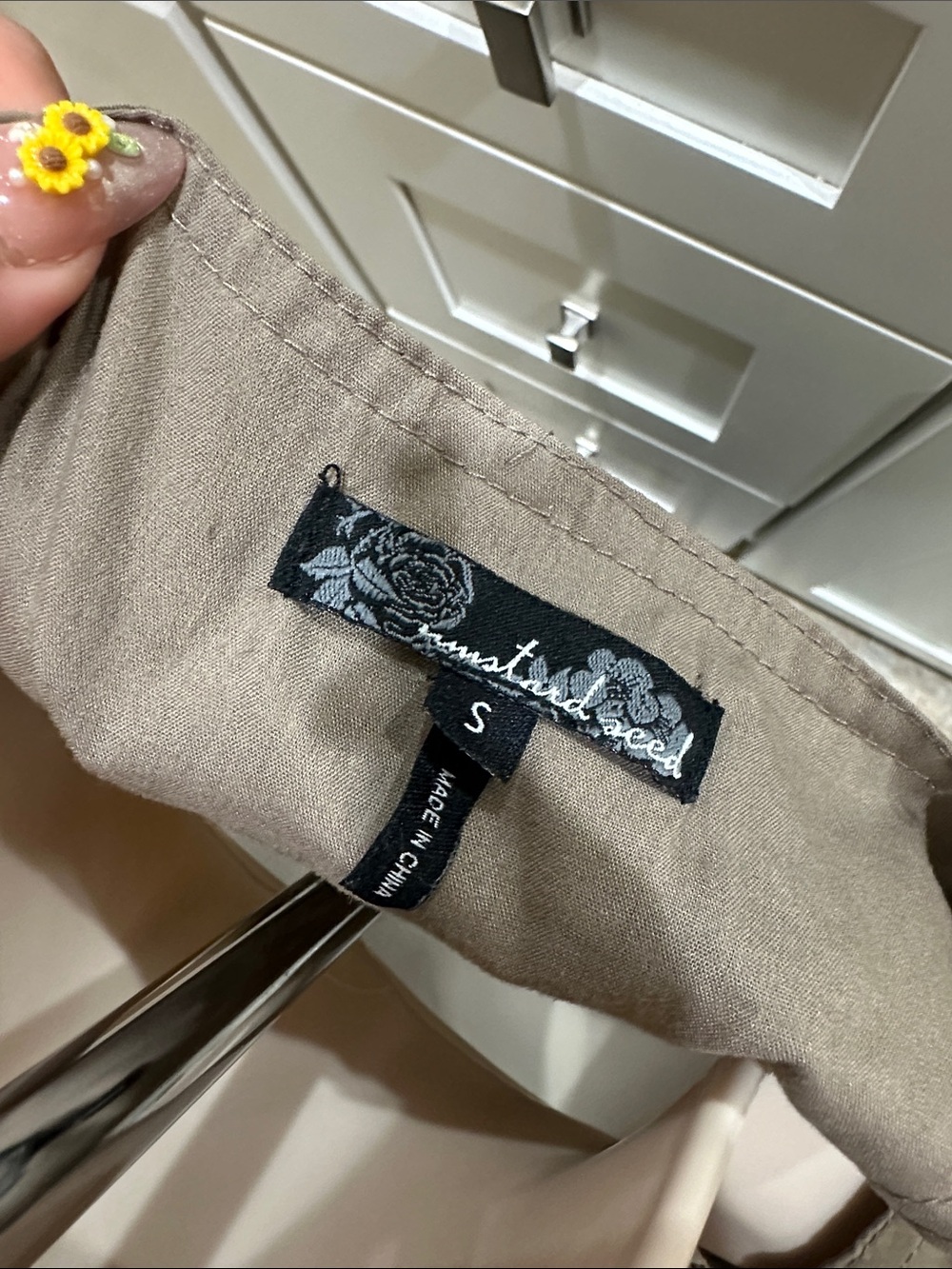Olive Button-Front Utility Sundress - Picture 10 of 10